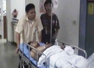 One of the injured men is treated at hospital